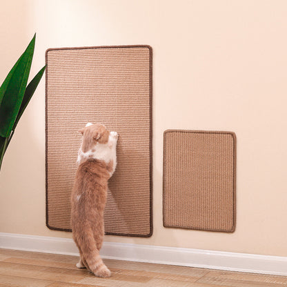 Wear resistant sisal mat cat scratching board laying on living room floor